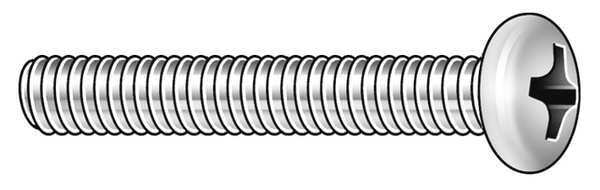#4-40 x 1-1/8 in Phillips Pan Machine Screw, Plain 18-8 Stainless Steel, 100 PK