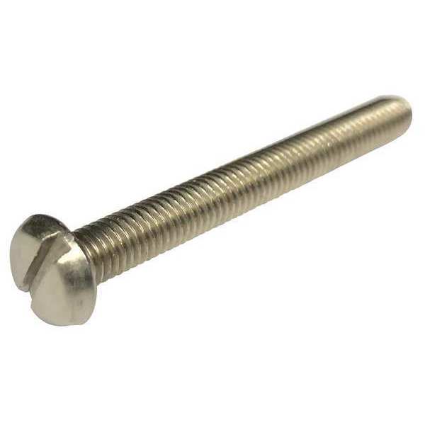 #10-32 x 5/8 in Slotted Pan Machine Screw, Plain 18-8 Stainless Steel, 100 PK