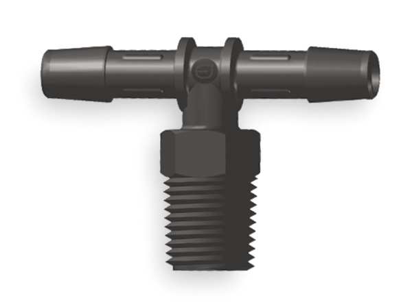 Tee, Thread To Barb, Nylon, 3/8 In, PK10
