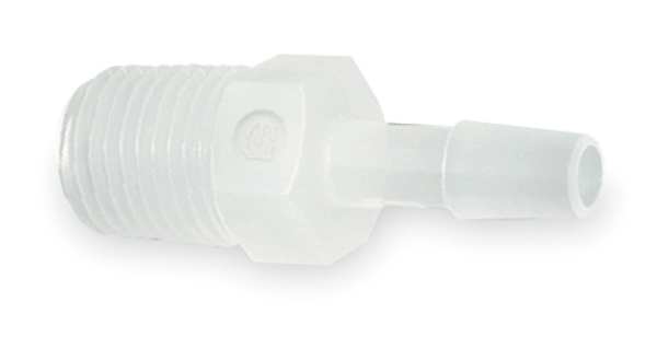 Adapter, Thread To Barb, PVDC, 3/8 In, PK5