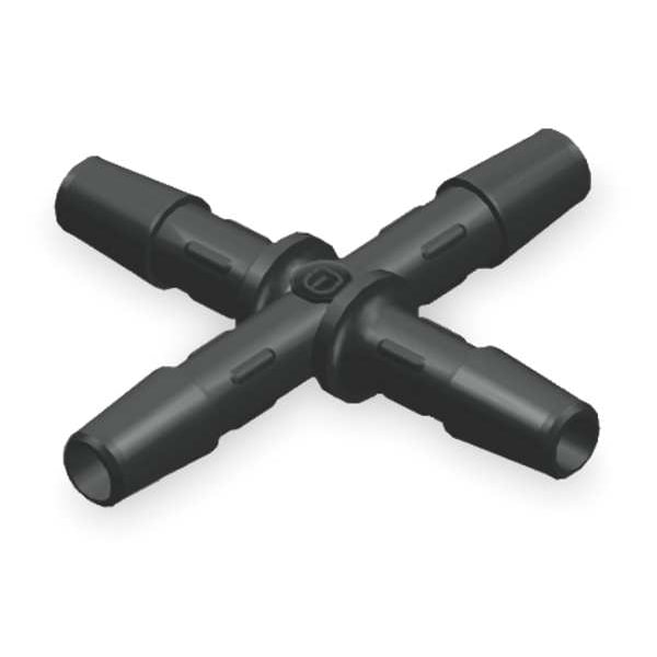 Cross Connector, 1/8 In, Barbed, Nylon, PK10