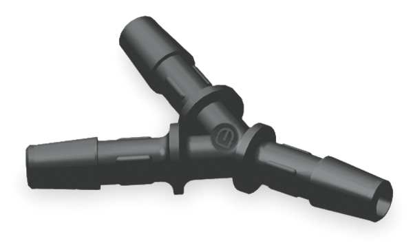 Y Connector, 1/4 In, Barbed, Nylon, PK10