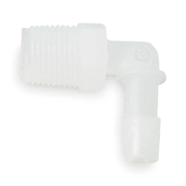 Elbow, Thread To Barb, PVDC, 1/2 In, PK5