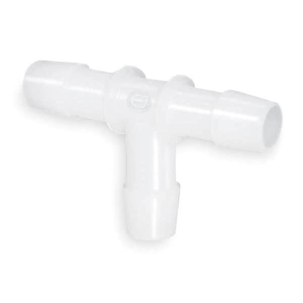 Tee, 1/4 In, Barbed, PVC, PK5