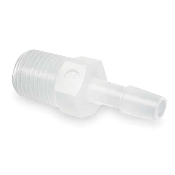 Adapter, Thread To Barb, Poly, 1/4 In, PK10