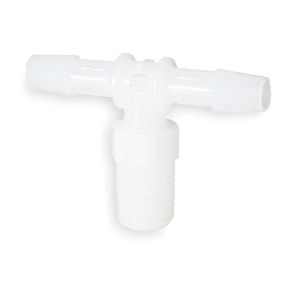 Tee, Thread To Barb, Poly, 1/4 In NPT, PK10