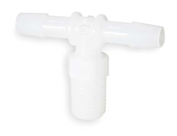 Tee, Thread To Barb, Poly, 1/2 In NPT, PK10