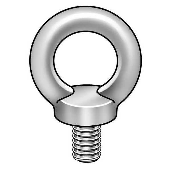 Machinery Eye Bolt With Shoulder, M16-2.00, 27 mm Shank, 35 mm ID, Steel, Plain