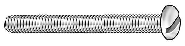 #6-32 x 1/4 in Slotted Pan Machine Screw, Plain 18-8 Stainless Steel, 100 PK