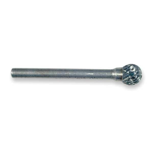 Carbide Bur, Ball, 1/8 Cut Dia, dbl Cut