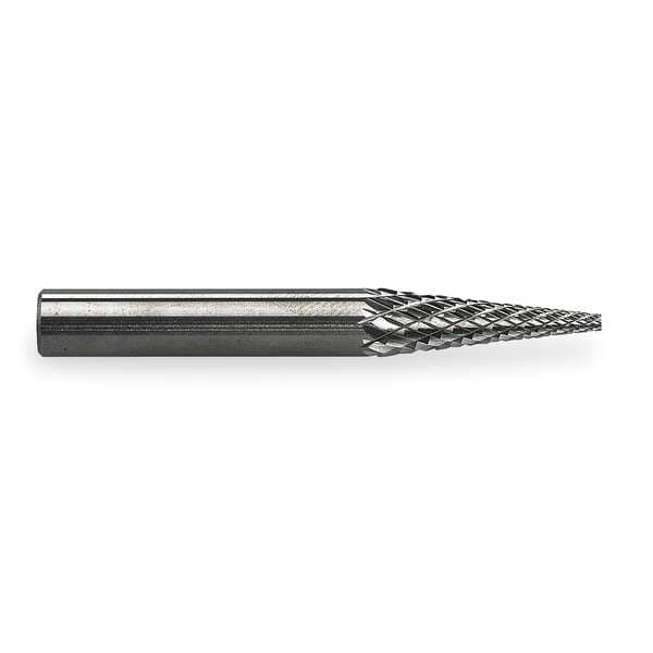 Carbide Bur, Pointed Cone, 1/4, dbl Cut