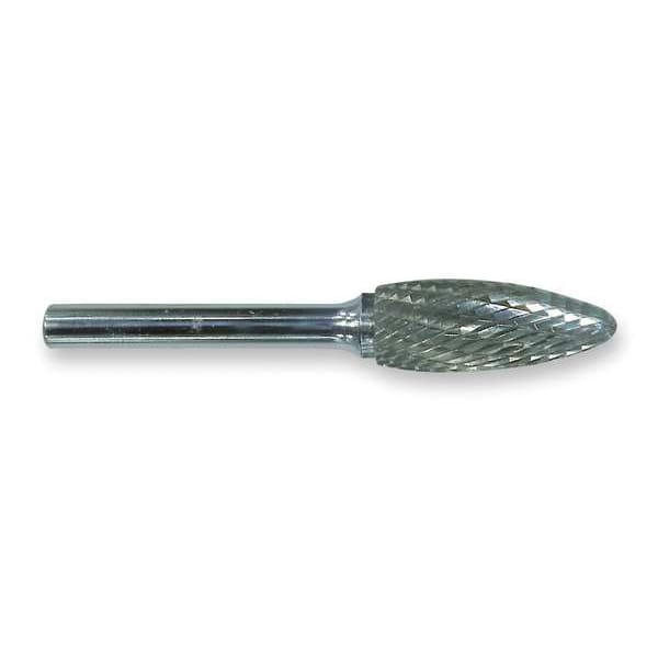 Carbide Bur, Egg, 1/2 Cut Dia, dbl Cut