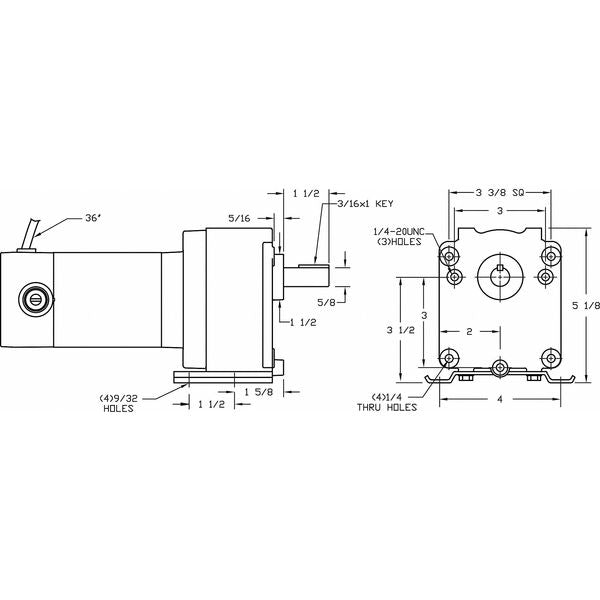 DC Gearmotor, 23 rpm, 12V, TENV