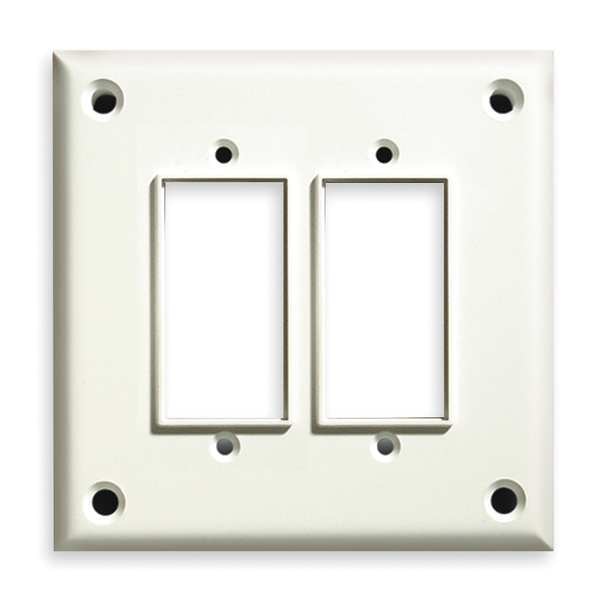 Double Ground Fault Interrupter Wall Plates and Covers, Number of Gangs: 2 Textured Finish, White