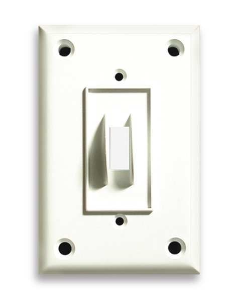 Single Switch Wall Plates and Covers, Number of Gangs: 1 Polycarbonate and Nylon Blend, White
