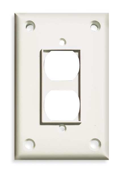 Duplex Wall Plates and Covers, Number of Gangs: 1 Polycarbonate and Nylon Blend, Textured Finish