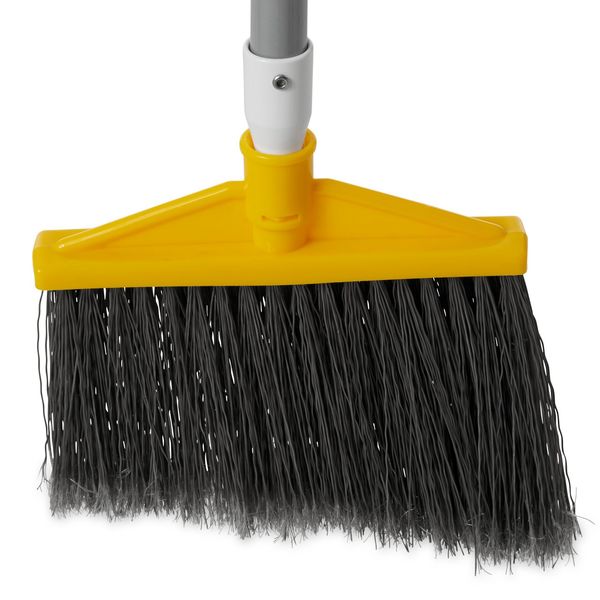 10 1/2 in Sweep Face Broom, Medium, Synthetic, Gray
