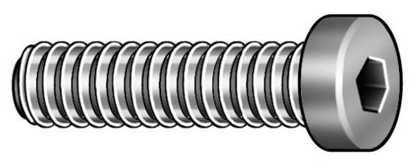 M3-0.50 Socket Head Cap Screw, Plain Stainless Steel, 8 mm Length, 25 PK