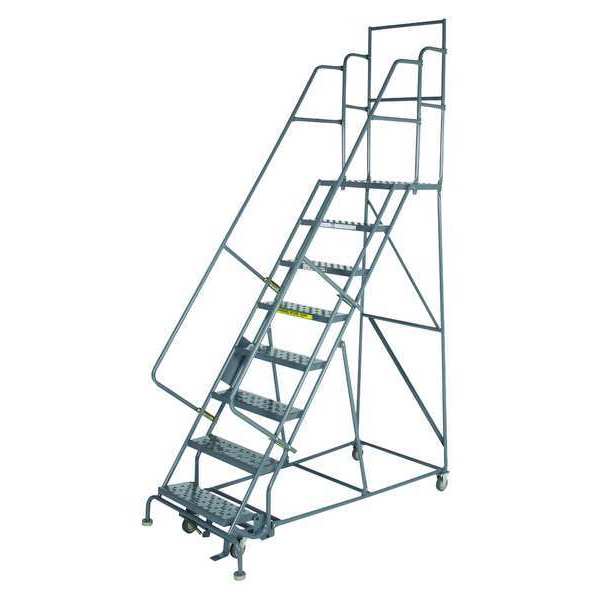 146 in H Steel Rolling Ladder, 11 Steps