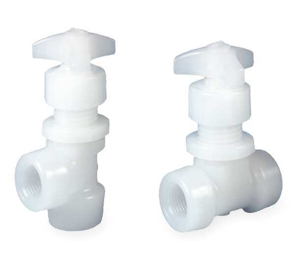 Needle Valve, Straight, PVDF, 1/2 In., FNPT