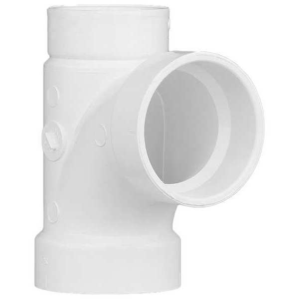 PVC Sanitary Tee, Hub, 2 in x 1 1/2 in x 2 in Pipe Size