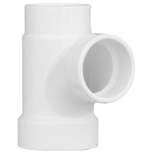 PVC Sanitary Tee, Hub, 2 in x 1 1/2 in x 1 1/2 in Pipe Size