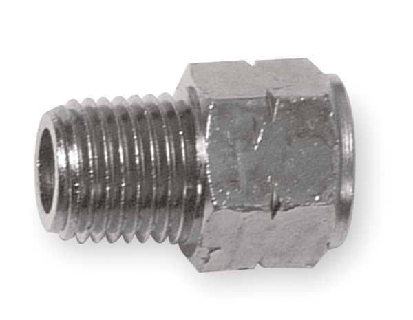 Nickel Plated Brass Adapter, MNPT x FBSP, 10-32 x 5mm Pipe Size