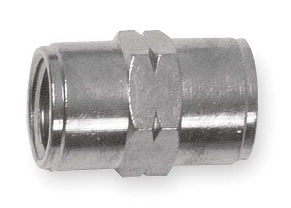 Nickel Plated Brass Female Coupling, FNPT x FNPT, 3/8