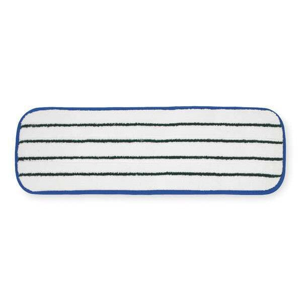 18 in L Flat Mop Pad, Hook-and-Loop Connection, Cut-End, Blue, Microfiber, PK10
