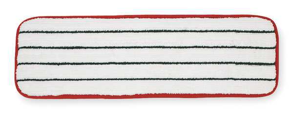 18 in L Flat Mop Pad, Hook-and-Loop Connection, Cut-End, Red, Microfiber, PK10