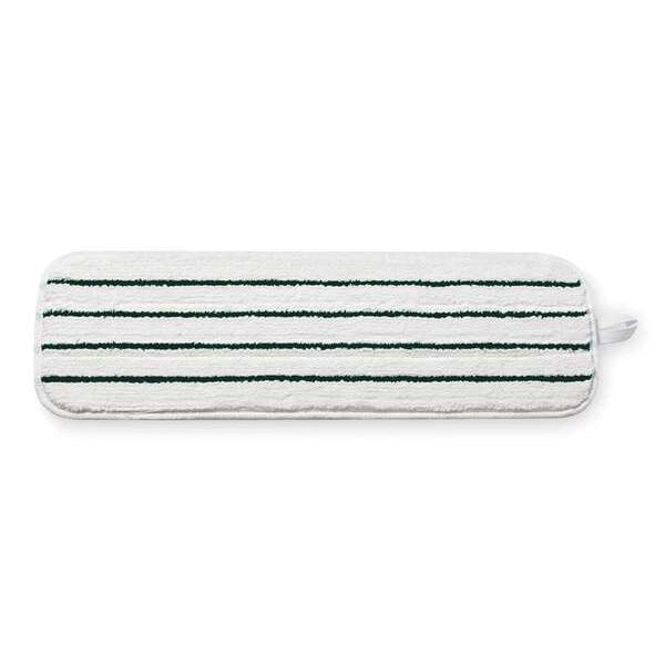 12 in L Flat Mop Pad, 2 oz Dry Wt, Hook-and-Loop Connection, Cut-End, White, Microfiber, PK10