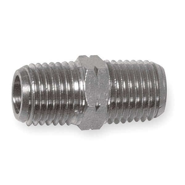 Chrome Plated Brass Hex Conversion Nipple, MNPT x MBSP, 1/8