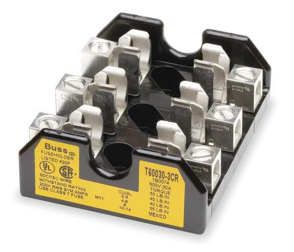 Fuse Block, Industrial, 30A, 3 Pole