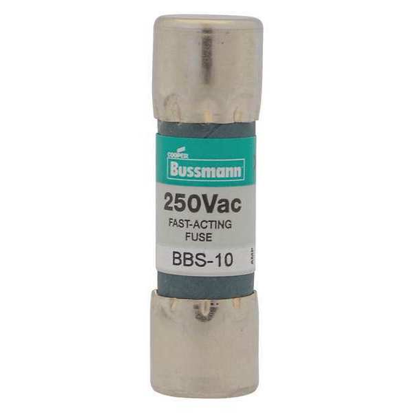 Fuse, Fast Acting, 10A, BBS Series, 250V AC, Not Rated, 1-3/8