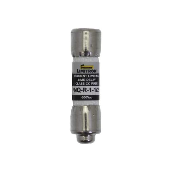UL Class CC Fuse, Time Delay, 1-1/2A, FNQ-R Series, 600V AC, Not Rated, 1-1/2