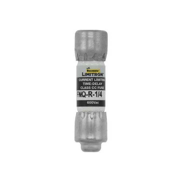 UL Class CC Fuse, Time Delay, 1/4A, FNQ-R Series, 600V AC, Not Rated, 1-1/2