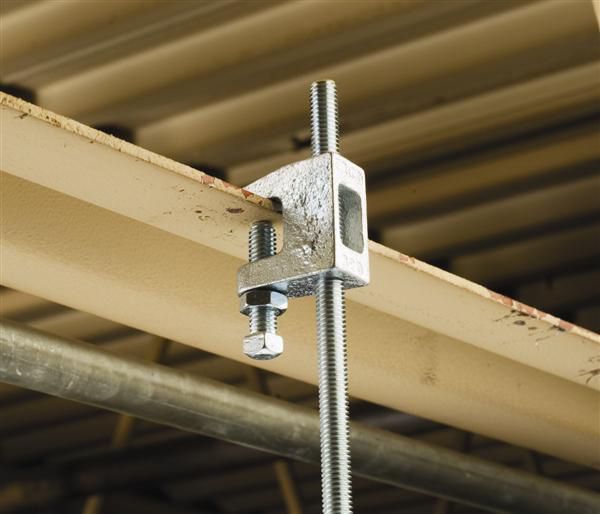 Beam Clamp, Electro Galvanized Steel, Size 1/2