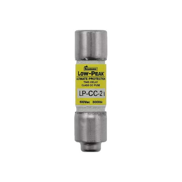 UL Class CC Fuse, Time Delay, 2A, LP-CC Series, 600V AC, 300V DC, 1 1/2 in L x 13/32 in dia