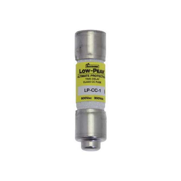 UL Class CC Fuse, Time Delay, 1A, LP-CC Series, 600V AC, 300V DC, 1 1/2 in L x 13/32 in dia