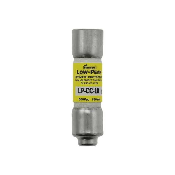 Time Delay UL Class CC Fuse, 10A, LP-CC Series, 600V AC, 150V DC, 1 1/2 in L x 13/32 in dia