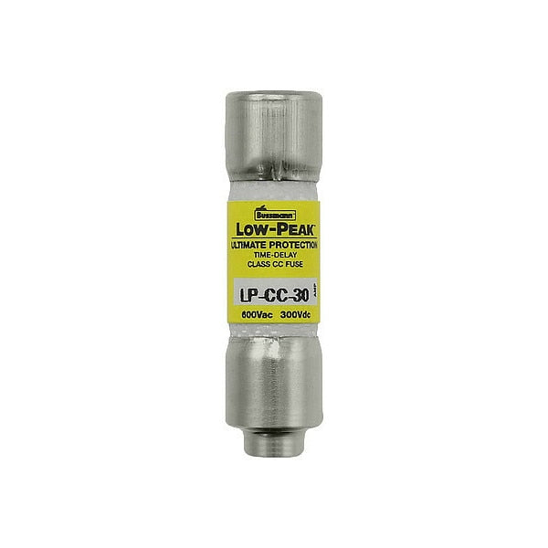 UL Class CC Fuse, Time Delay, 30A, LP-CC Series, 600V AC, 300V DC, 1 1/2 in L x 13/32 in dia