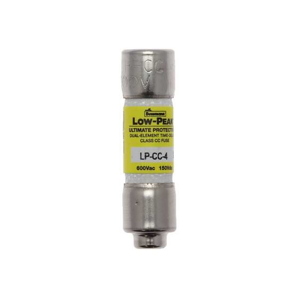 UL Class CC Fuse, Time Delay, 4A, LP-CC Series, 600V AC, 150V DC, 1 1/2 in L x 13/32 in dia