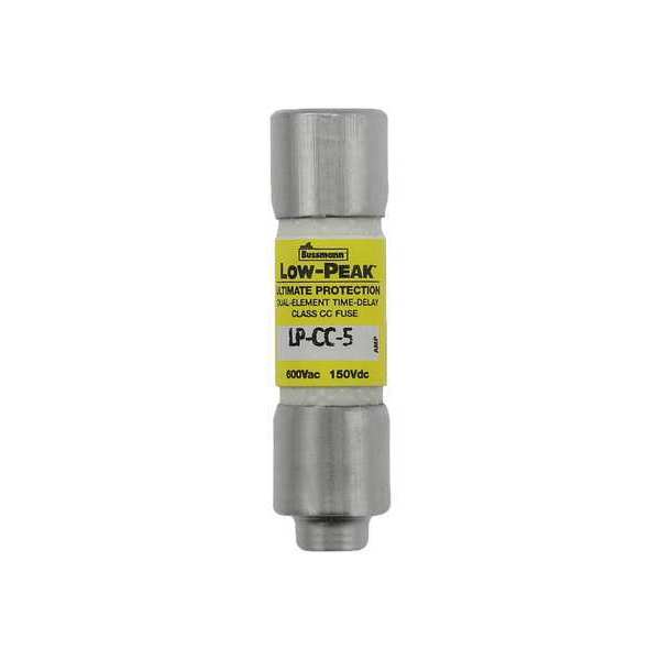 UL Class CC Fuse, Time Delay, 5A, LP-CC Series, 600V AC, 150V DC, 1 1/2 in L x 13/32 in dia