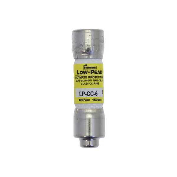 Time Delay UL Class CC Fuse, 6A, LP-CC Series, 600V AC, 150V DC, 1 1/2 in L x 13/32 in dia
