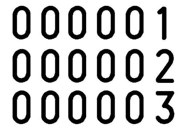 Self-Ink Number Machine Stmp, 18 Font