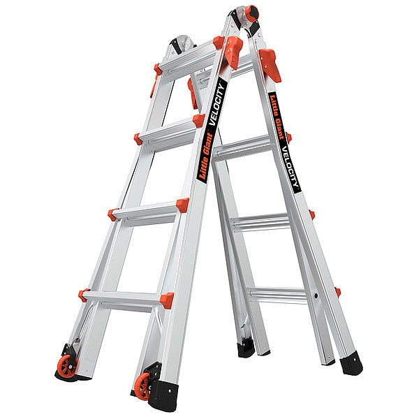 Multipurpose Ladder, 90 Degrees , Extension, Scaffold, Staircase, Stepladder Configuration, 15 ft