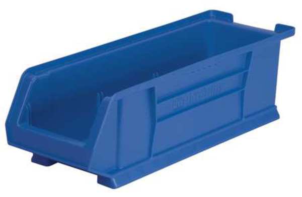Super Size Bin, Blue, Plastic, 23 7/8 in L x 8 1/4 in W x 7 in H, 200 lb Load Capacity