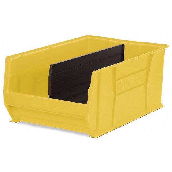 Storage Bin, Yellow, Plastic, 29 1/4 in L x 18 3/8 in W x 12 in H, 300 lb Load Capacity