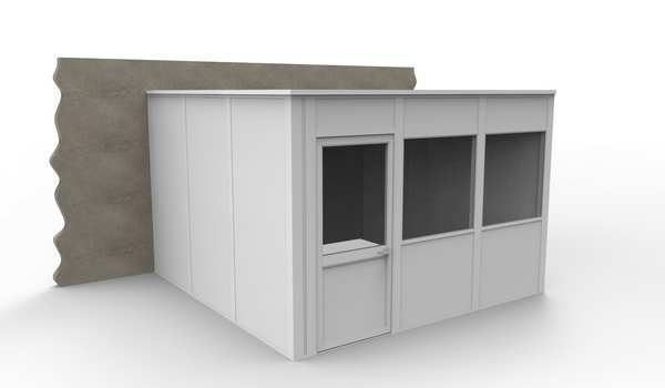 3-Wall Modular In-Plant Office, 8 ft H, 12 ft W, 12 ft D, White