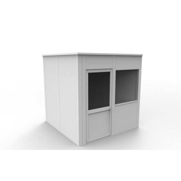 4-Wall Modular In-Plant Office, 8 ft H, 8 ft W, 8 ft D, White